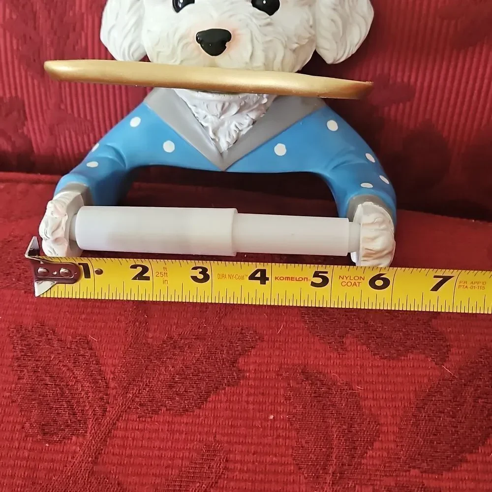 NWOT Ceramic Dog Toilet Paper Holder
